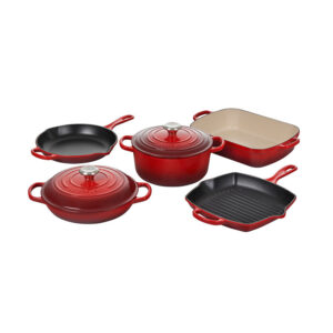 Signature Enameled Cast Iron 7-Piece Cookware Set